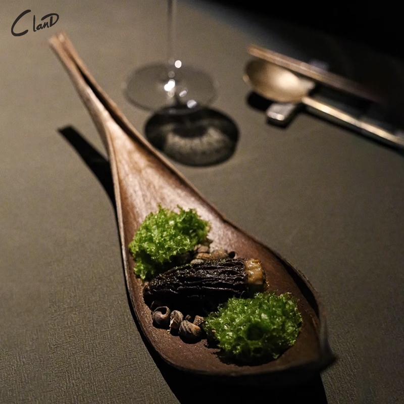 托盘可可叶叶子创意菜