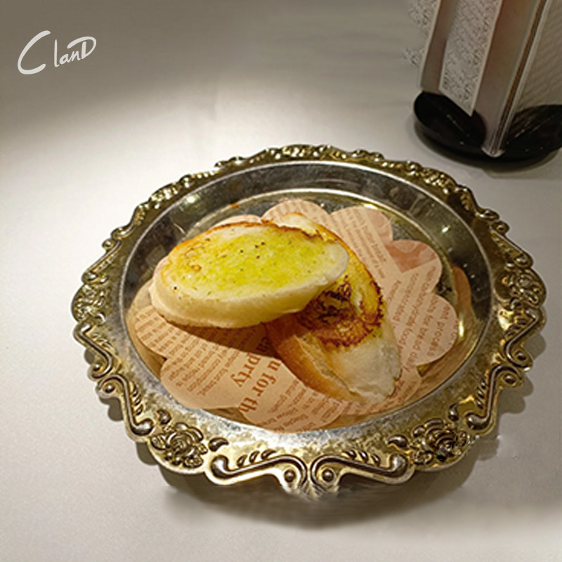 欧式金属浮雕餐前面包盘精致复古下午茶糕点心盘果盘甜品蛋糕托盘