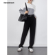 子黑色抗皱通勤休闲长裤 极简不平庸微锥直筒裤 狠狠显瘦 twosweet