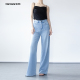 凉感垂坠高腰直筒阔腿牛仔裤 twosweet 夏季 天丝莱赛尔 轻如羽