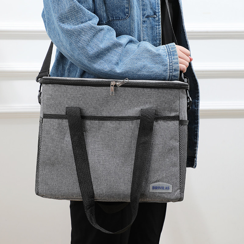 柠朵保温包大容量斜跨单肩保温