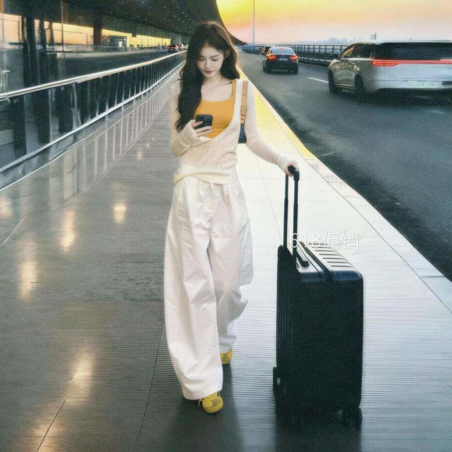 淡人高知穿搭一整套2026新款防晒罩衫吊带上衣女夏季裤子三件套装