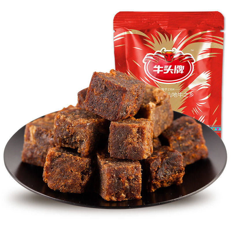 牛头牌香酥颗粒牛肉干200g五香麻辣牛肉粒零食糖果小包装年货小吃