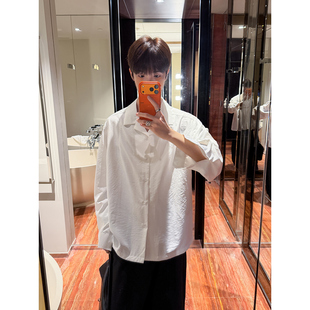 高林凡 春天的白月光/古巴领宽松百搭休闲长袖防晒衬衫男女同款