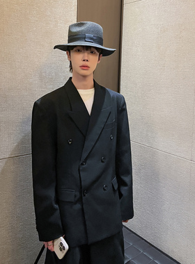 高林凡 结构主义廓形黑色西装外套男款高级感重工收腰设计感西服
