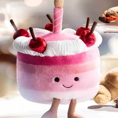 英国Jellycat哈罗德限定蛋糕樱桃蛋糕毛绒玩具公仔可爱生日礼物