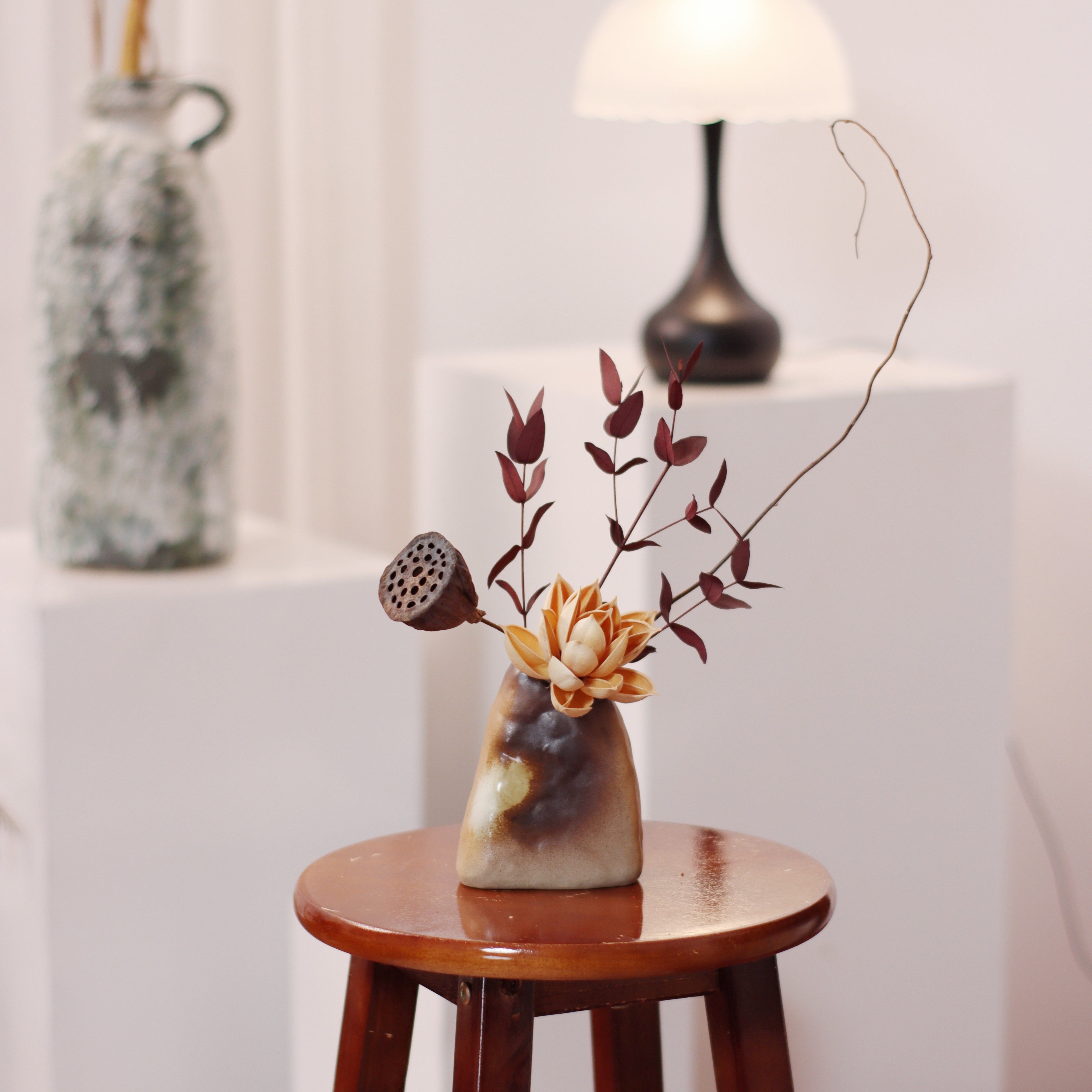 【顽石】中式意境禅意定制仿古陶瓷瓶独特边几茶台博古架摆件,鲜花速递/花卉仿真/绿植园艺,永生花,淘宝优惠券,粉丝福利购,淘宝优惠卷