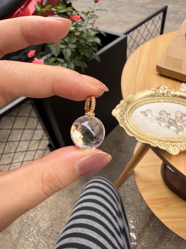 天然双a白水晶吊坠925银扣女款水晶挂件项链送女友闺蜜生日礼物