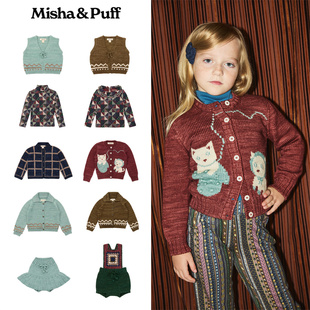 Puff25秋冬新款 裙背带裤 宝宝男女儿童马甲开衫 裤 上衣针织衫 Misha