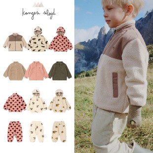 Konges Slojd25秋冬款宝宝男女中小童摇粒绒泰迪绒外套夹克长裤5Z