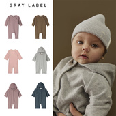 长裤 荷兰Gray Label25秋冬新生婴儿宝宝男女小童长袖 侧开连体衣7