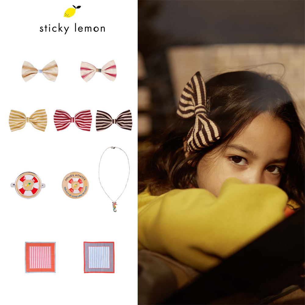 女孩蝴蝶结发夹头饰项链