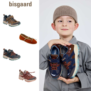 bisgaard25秋冬新款 子 宝宝男女中小儿童防滑网面魔术贴运动皮鞋