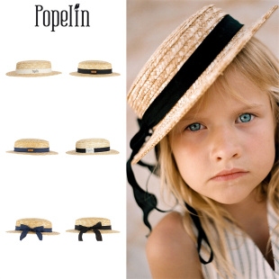 西班牙popelin26春夏新款宝宝女童外出度假蝴蝶结丝带遮阳帽草帽