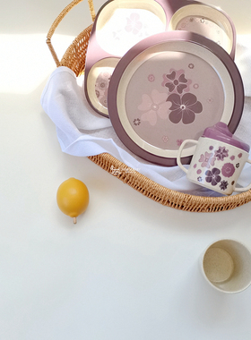 Smallstuff宝宝儿童宝宝卡通带手柄学饮杯餐具分格餐盘水杯辅食碗