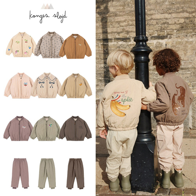 儿童秋冬防风薄夹棉外套棉裤