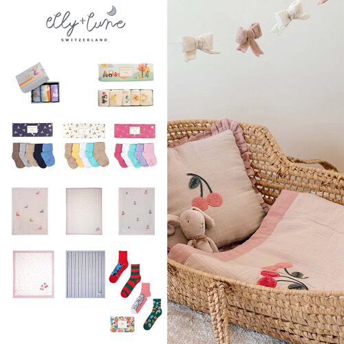 Elly lune aw25新款小宝宝儿童日常卡通垫子毯子保暖袜子