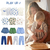 up25春夏款 宝宝男女小童卡通短袖 T恤薄衬衣短裤 play 防蚊长裤 子5Z