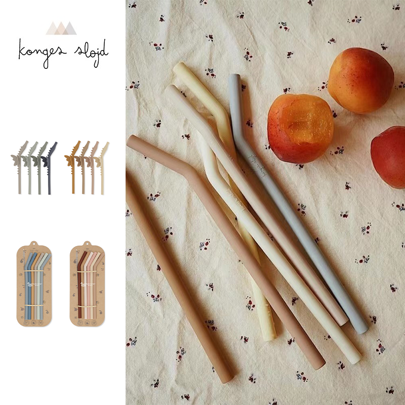 丹麦konges slojd婴儿宝宝儿童水杯多色柔软小童硅胶吸管4只装5,婴童用品,吸管,淘宝优惠券,粉丝福利购,淘宝优惠卷