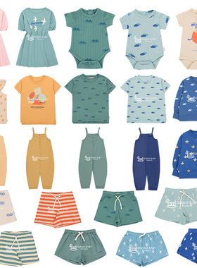 Tinycottons夏婴儿宝宝男女童背心短裤背带裤短袖T恤包屁衣 3Z