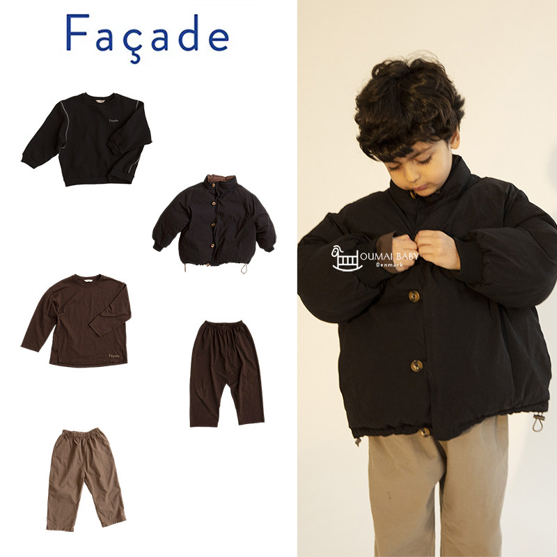 facade26秋冬新款宝宝男女儿童棉服外套夹克卫衣T恤休闲长裤手套