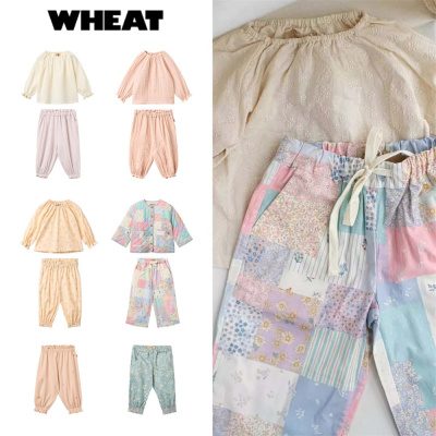 Wheat26春夏新款婴儿宝宝女孩中小童薄夹棉外套长袖衬衣防蚊裤子