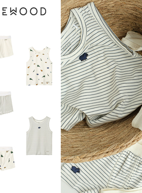 丹麦Liewood25秋冬新款宝宝男孩小儿童卡通恐龙背心打底衣内裤5Z