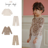 konges 豹纹打底5Z 衬衣T恤长裤 slojd25秋冬新款 宝宝女孩小童长袖