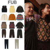 毛裤 长裤 宝宝男女中小童复古提花针织马甲外套开衫 FUB25秋冬新款