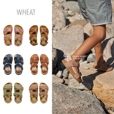 露趾包头凉鞋平底鞋魔术贴儿童