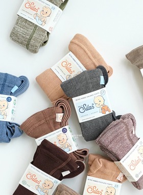 7折Silly Silas举重袜婴儿宝宝纯色针织连脚袜春秋男女童连裤袜