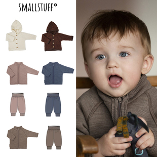 Smallstuff秋冬新款婴儿宝宝男女小童纯色羊毛保暖外套夹克长裤子