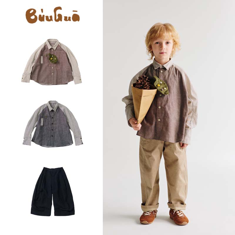 布瓜儿童宝宝长袖薄衬衣外套