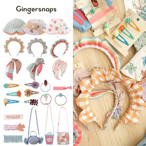 5折gingersnaps春夏新款婴儿女宝宝儿童发饰发夹发带包包遮阳帽子