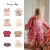 宝宝女小童长袖 Konges Slojd25秋冬款 蝴蝶结礼服纱裙半裙连衣裙5Z