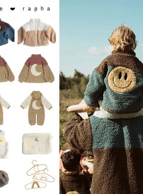 比利时Elle rapha24冬新生婴儿宝宝男女童摇粒绒外套背心连体衣5