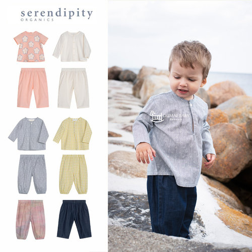 serendipity26春季新款婴儿宝宝男女小童薄款长袖衬衣长裤防蚊裤