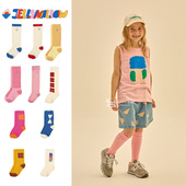 Jellymallow24春夏新款 婴儿宝宝男女童儿童中筒袜棉袜子小腿袜4Z