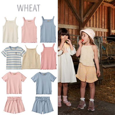 丹麦儿童纯棉背心吊带短袖短裤