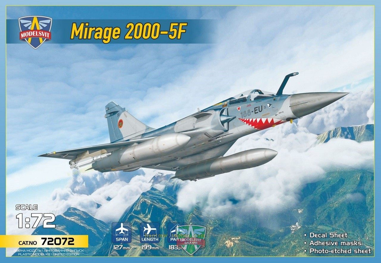 new msvit72072法国空军幻影2000 5f战斗机1/72塑料拼装飞机模型