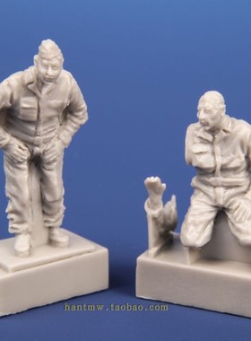 CMKF72372二战德军Hs-162A地勤维护兵人1/72树脂拼装模型两个