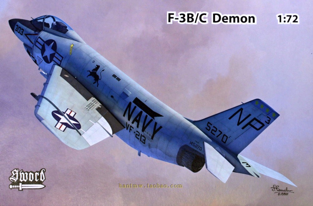 sword72140麦克唐纳f-3b/c恶魔舰载战斗机1/72塑料拼装飞机模型