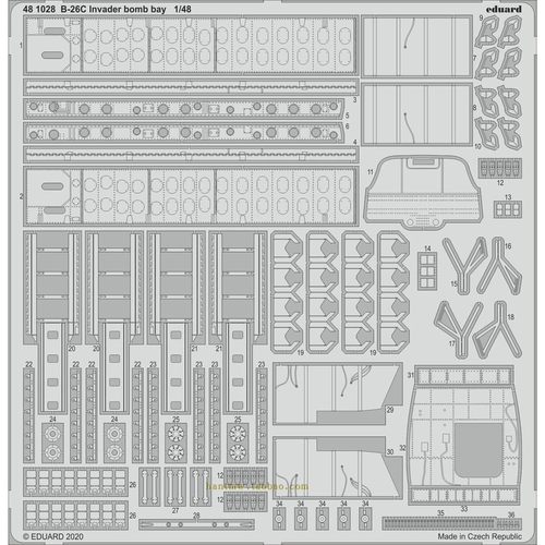 B-26C轰炸机1/48模型弹仓PE配ICM