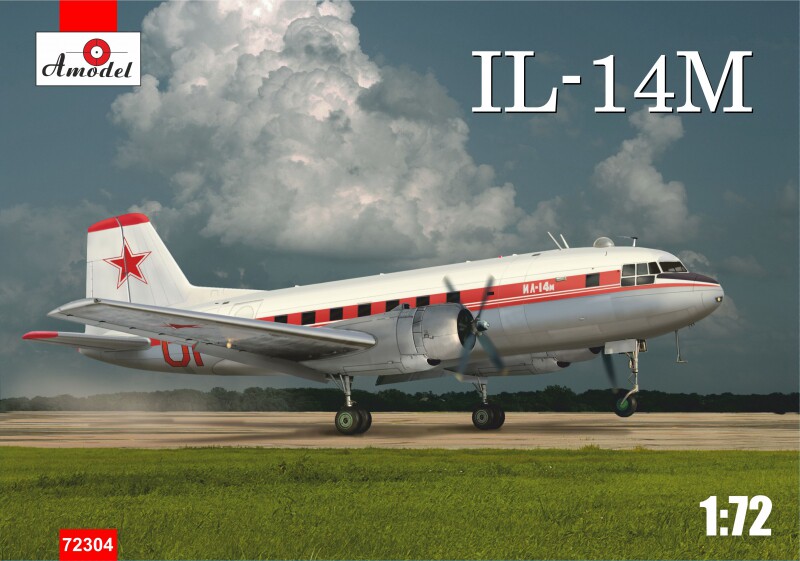 amo72304苏联空军伊尔14m/il-14m客机1/72飞机拼装模型
