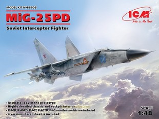 ICM48903苏联米格25/MiG-25PD截击机1/48塑料拼装飞机模型