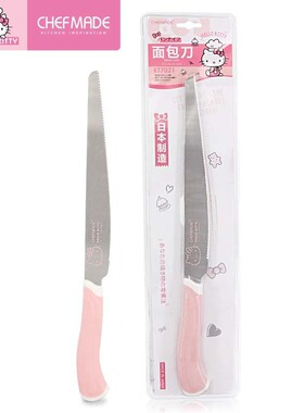 学厨KITTY304不锈钢面包刀日本进口锯齿关东刀吐司蛋糕土司切片刀