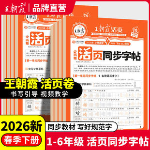 王朝霞同步练字帖2026春下册字帖专项练一二三四五六年级每日一练小学生专用楷体字帖课本生字同步练易错字描摹贴提升卷面分字帖本