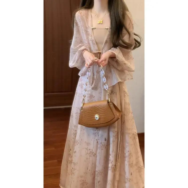 2025新中式高级感禅意风开衫上衣内搭吊带半身裙汉元素两件套装,女装/女士精品,时尚套装,淘宝优惠券,粉丝福利购,淘宝优惠卷