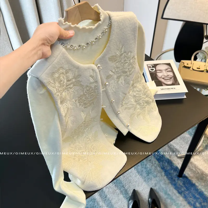 国风高级感上衣套装女2024秋冬款新中式牡丹绣花马甲内搭毛衣两件,女装/女士精品,时尚套装,淘宝优惠券,粉丝福利购,淘宝优惠卷