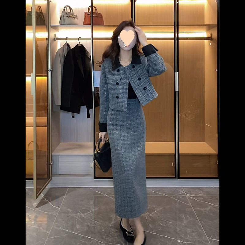 法式高级感小香风套装女2024秋冬新款轻奢气质外套显瘦时尚半身裙,女装/女士精品,时尚套装,淘宝优惠券,粉丝福利购,淘宝优惠卷